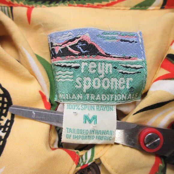 Reyn Spooner Hawaiian Traditionals Men's M Dress Shirt Rayon Tropical Vtg 208 - Picture 3 of 9